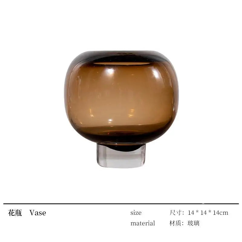 Carpenter 13-Light Luxury Glass Vase High-End Living Room Decorations with Pendulum for Flower Arranging Soft Decor Item